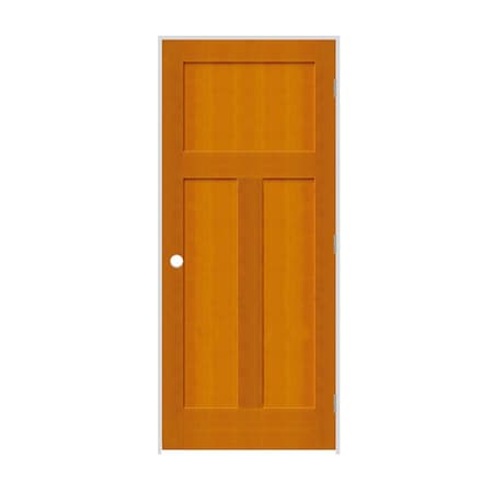 Codel Doors 28" x 80" x 1-3/8" Fir 3-Panel Mission Interior Shaker 6-9/16" LH Prehung Door w/Satin Nickel Hinges 2468fir8403LH156916